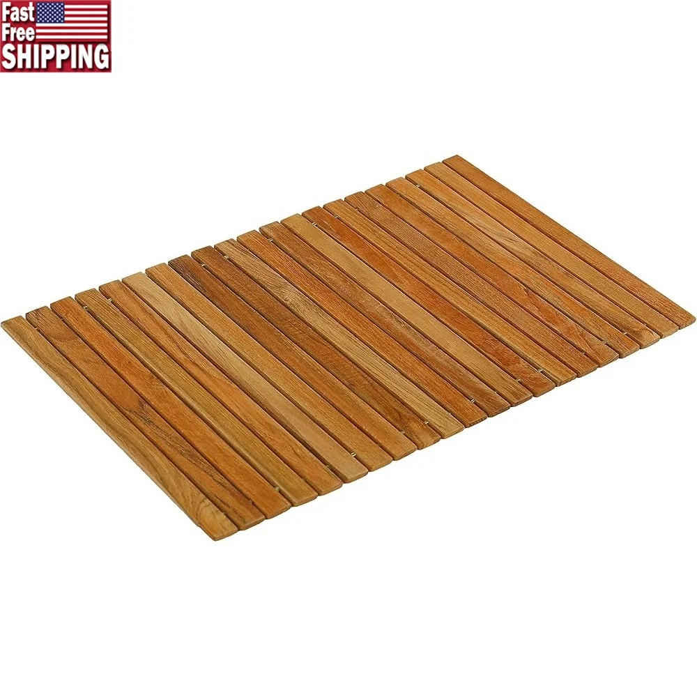 

Genuine Teak Wood Flexible Table Top Placemat Sofa Arm Tray Artisan Made Sustainable Natural Moisture Barrier Dining Room Decor