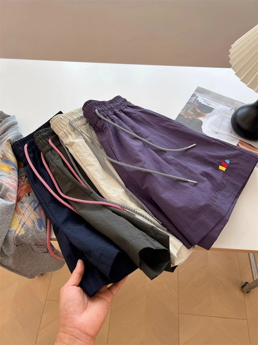 High Waist Casual Dstring A-Line orts Men Women Summer Faion Loose Wide Leg Pants High Waist Elastic Waisand