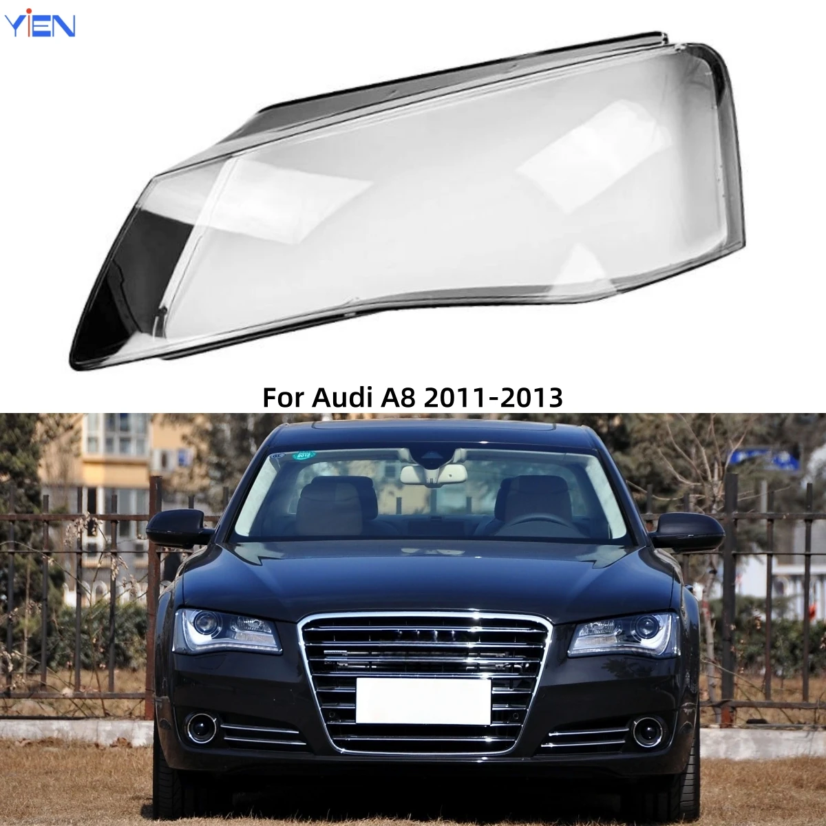 

For Audi A8 A8L D4 2011 2012 2013 Car Accessories For Cars Polycarbonate High Gloss Fully Transparent Dust Cover For Headlights