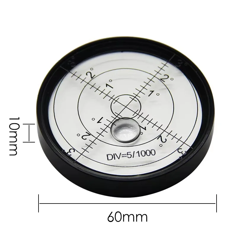 

60*10mm High Precision Spirit Level Metal With Scale Round Horizontal Bubble For Diy Navigation Engineering Measuring Tools