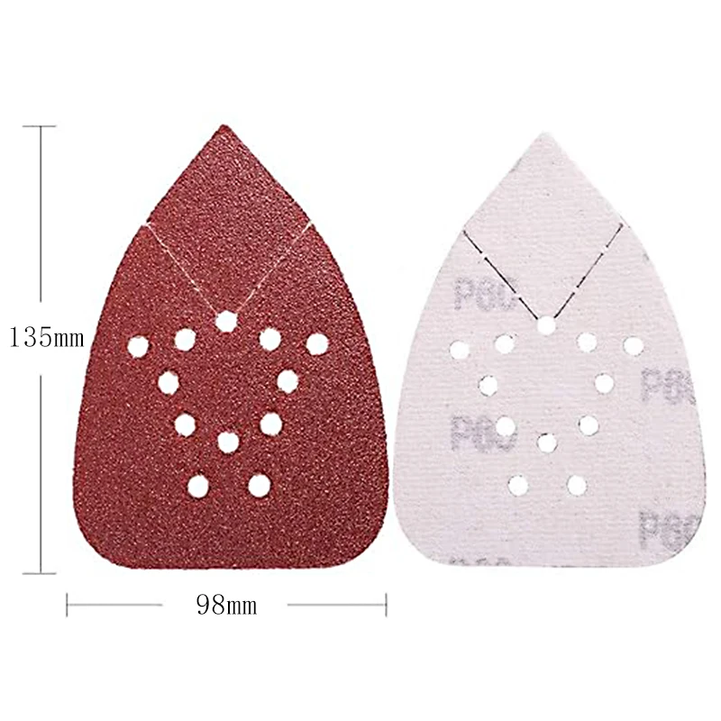Mouse Detail Sander Sandpaper 135*98mm Triangular 12-hole Hook and Loop Palm Sander Sanding Sheets Sand Paper Abrasive Tools