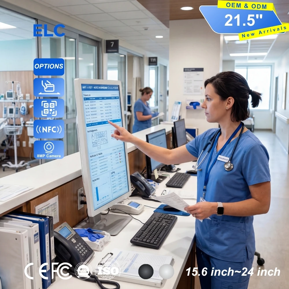 21 Inch Ergonomic Nurse Station Touch Screen Monitor For Operational Dashboards And Hospital Management Information Systems