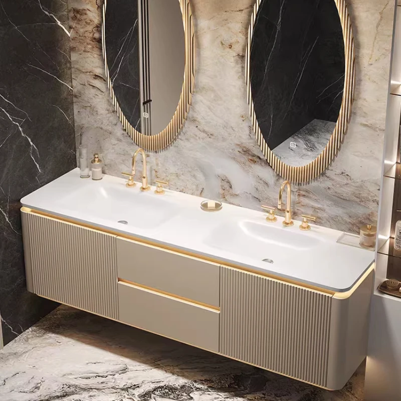 Complete Set Bathroom Cabinet Waterproof Design Luxury Bathroom Mirror Cabinet Organizer Storage Mobile Da Bagno Furniture Home