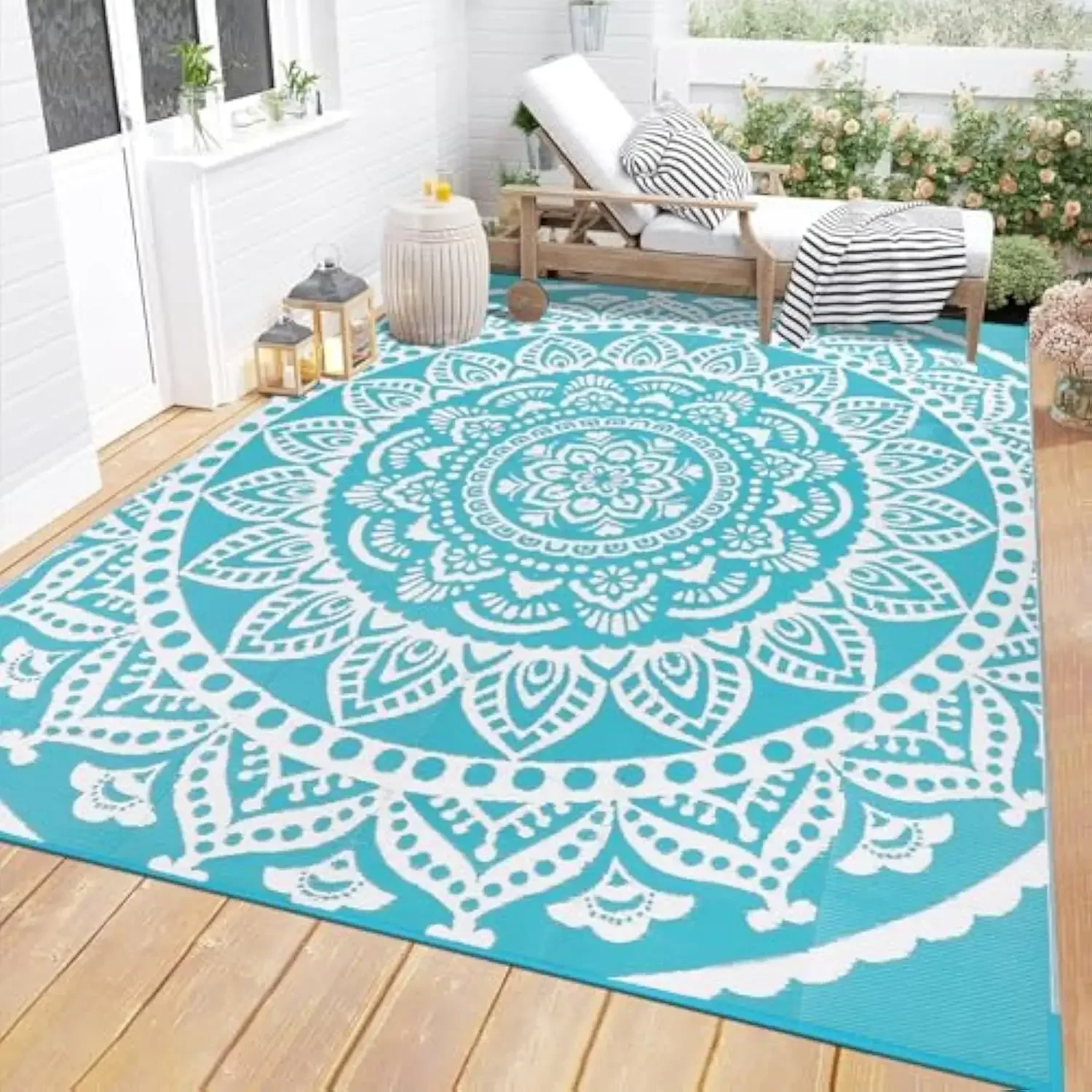 

VIKAMA Modern Blue Flower Style Imitation Cashmere Wash Back Soft Carpets for Home Living Room Bedroom Kitchen Home Decoration