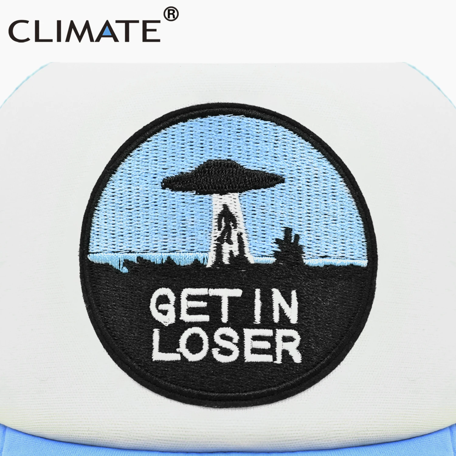 CLIMATE New Cool Alien Cap UFO Loser Trucker Cap for Summer Funny Get In UFO Loser Hat Baseball Cap Cool Summer Mesh Hip Hop Cap