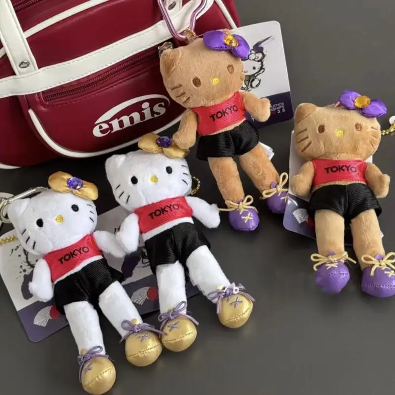 

Мультяшный брелок Sanrio Hello Kitty из серии «Легкая атлетика»: черная и белая версии, длинноногие персонажи, пушистые, подарок студенту на день рождения