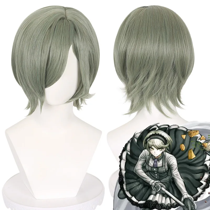 

Synthetic Short Cosplay Wig with Long Sideburns Flipped Ends Anime Fox Inspired Costume Hairpiece for Party Halloween Styling