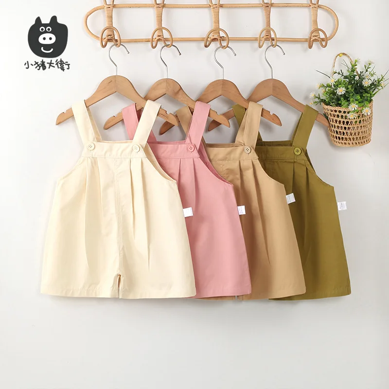 Summer pure cotton overalls for girls 2025 New children's outerwear thin and fashionable Korean-style overalls