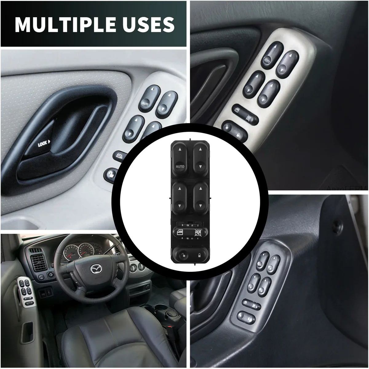 #77D Automotive Parts & Accessories,Front Window Master Control Switch for Ford Escape Mazda Tribute,black