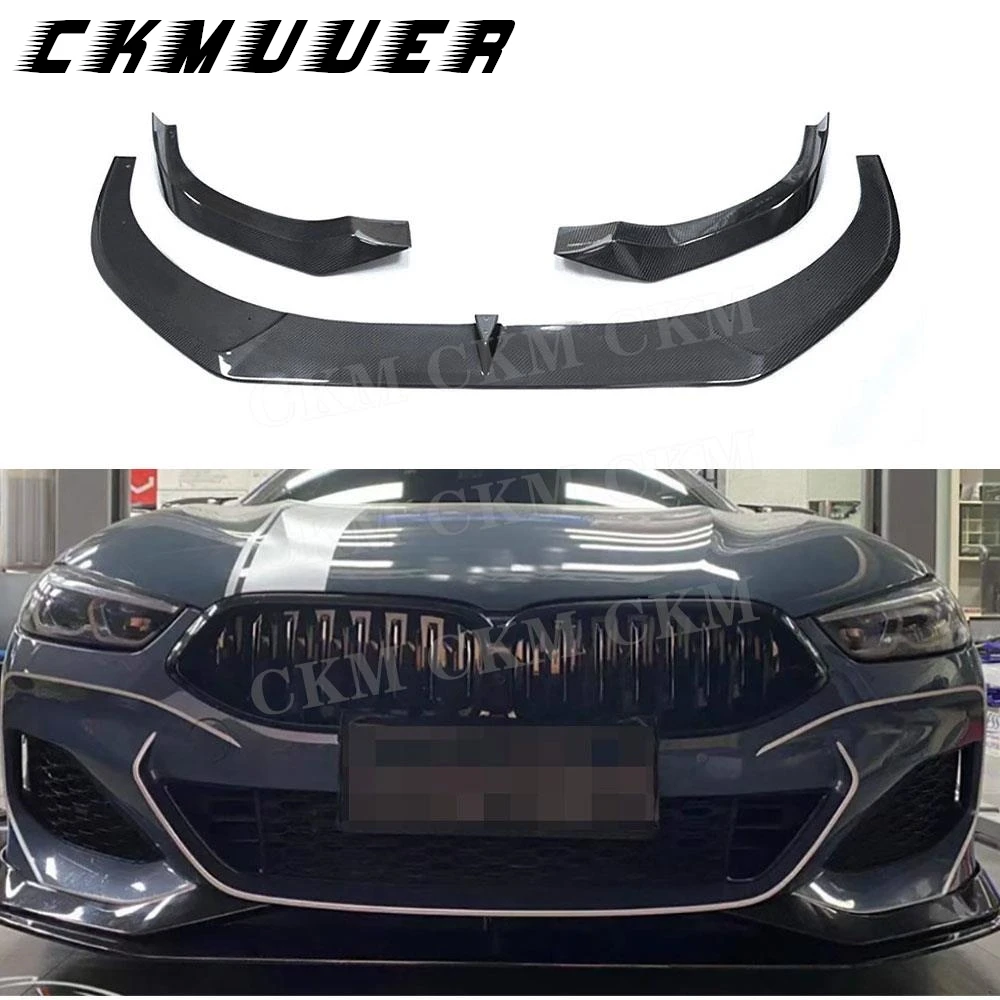 CKMUUER ألياف الكربون الجبهة حافة مصد السيارة الذقن الجانب الخائن المئزر لسيارات BMW 8 Series G14 G15 G16 M Sport 2019-2022 FRP اكسسوارات #1
