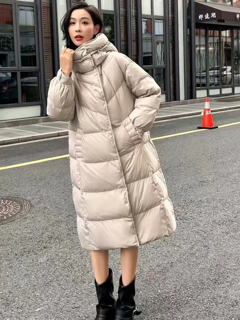 

Winter New Women's Down Jacket Commuting Hooded Warm Goose Down Parkas