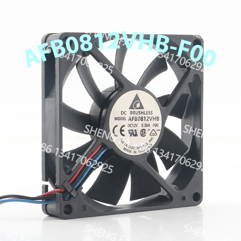 Double Ball Bearing Large air Volume Measurement Delta 24V 48V DC 12V 0.30A AC EC 8015 80X80X15MM 8CM AFB0812VHB-F00 Cooling Fan