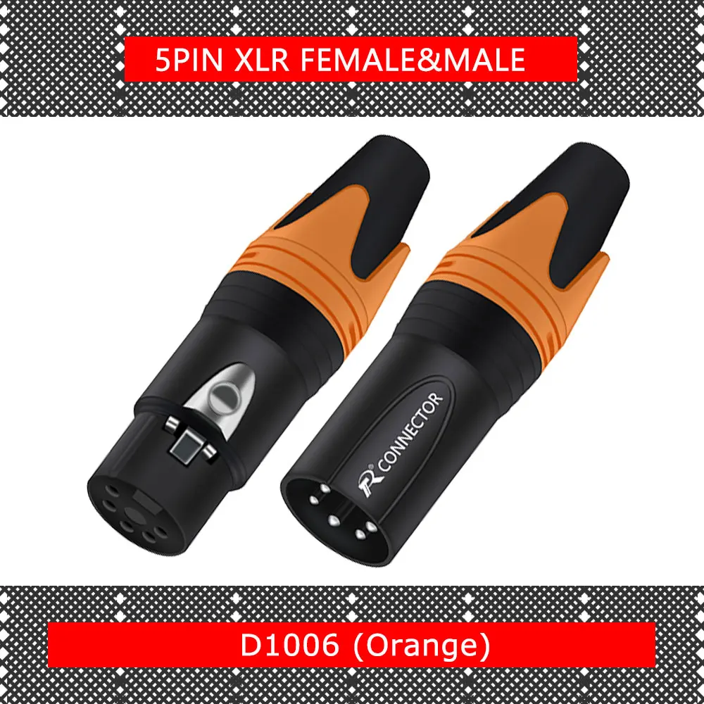 10 stks/partij 5 Pin XLR Connector Mannelijke/Vrouwelijke Jack Plug Vernikkeld 5 Pole Microfoon Jack MIC Kabel Terminal Audio connector