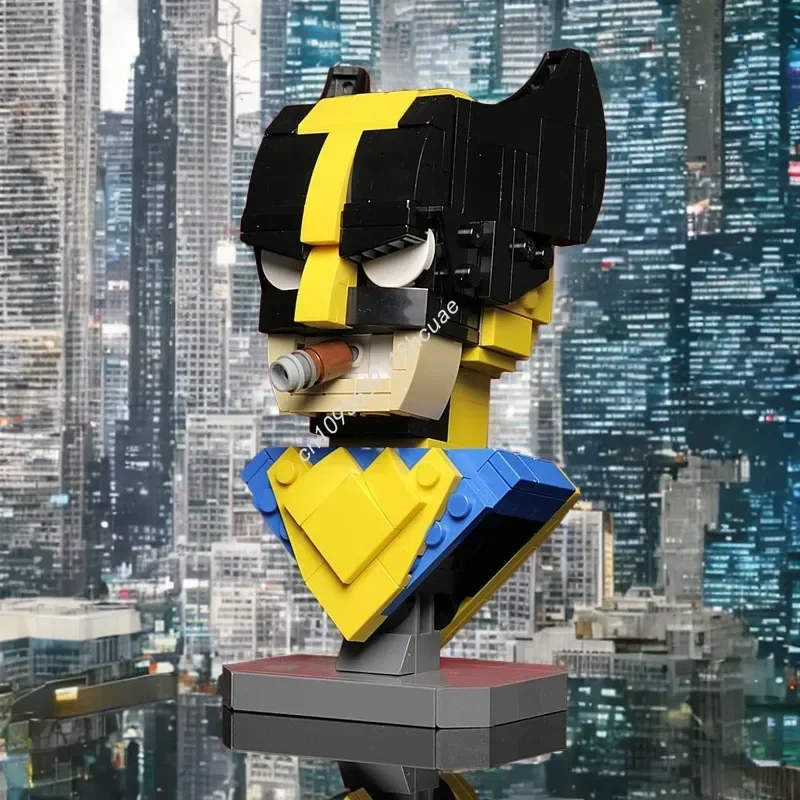 275PCS Custom Wolverine Bust Helmets Super Heroes Model Moc Building Blocks Bricks Diy Education Assembly Kids Toys Gifts