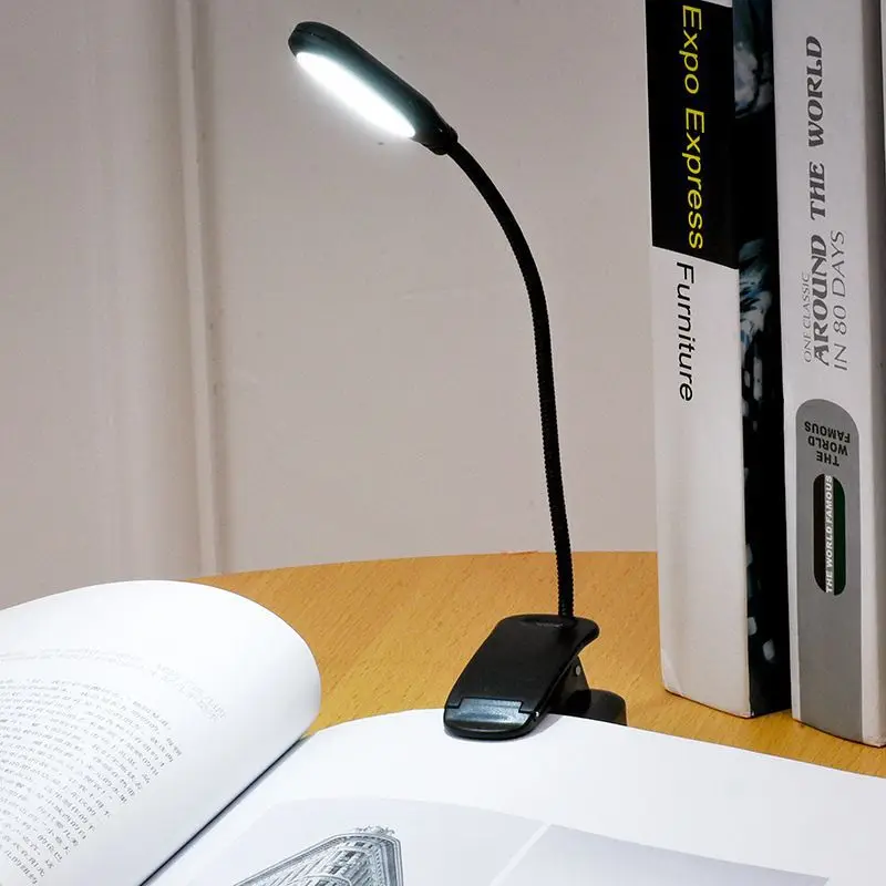 3 Colors Mini LED Book Light Portable Eye Protection Adjustable Clip 360° Flip Rechargeable For Bedroom Reading Study Lamp