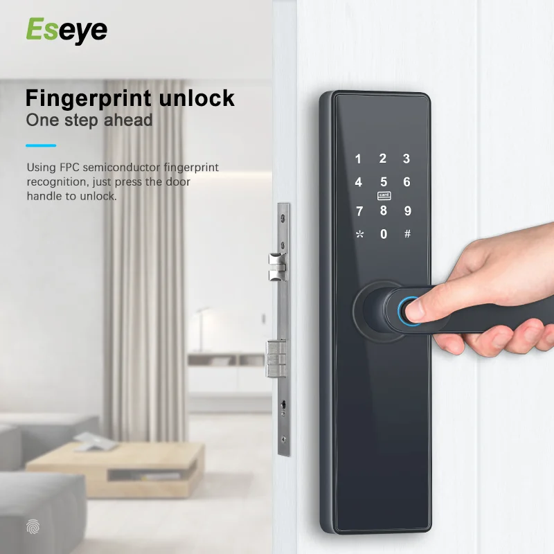 Groothandel Hoge Kwaliteit Hot Selling Smart Rfid Kaart Home Deur Lock Elektrische Smart Lock Turkije Vingerafdruk Lock
