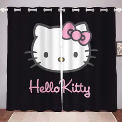 Hello Kitty Bathroom Curtains For Living Room Home Decor Blackout Curtains Living Room Bedroom  Balcony Screen Dustproof