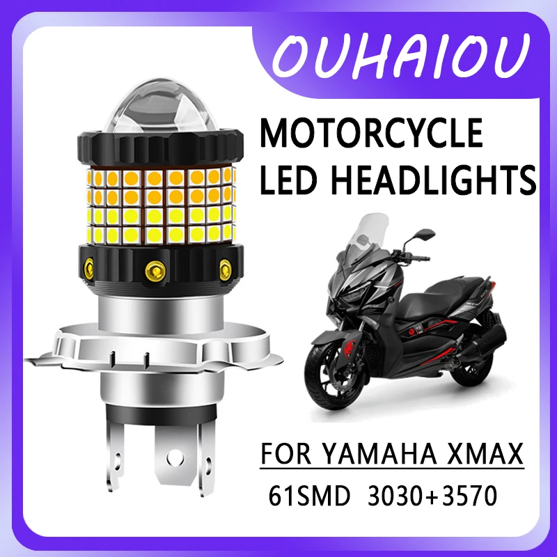 

FOR YAMAHA XMAX Motorcycle led headlight headlight H4 yellow white dual color motorcycle headlight 12-80v