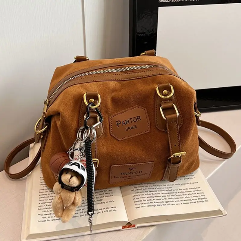 

JIAERDI сумка на плечо с ретро-этикеткой, женский многофункциональный рюкзак большой вместимости, женский повседневный студенческий рюкзак для кампуса, Mochilas Mujer, новинка