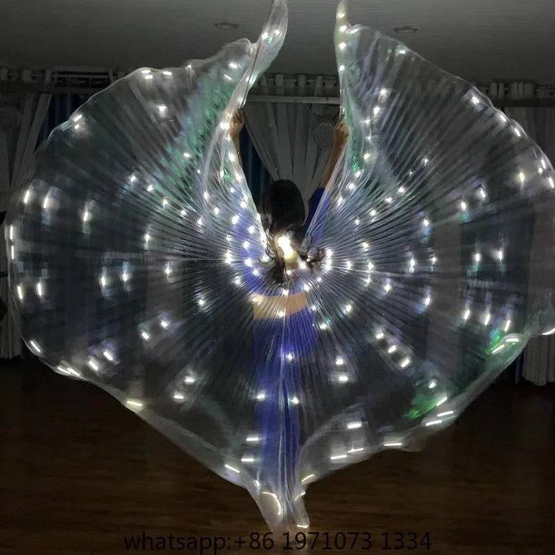 Dance led glowing wings show ktv fan cape veil