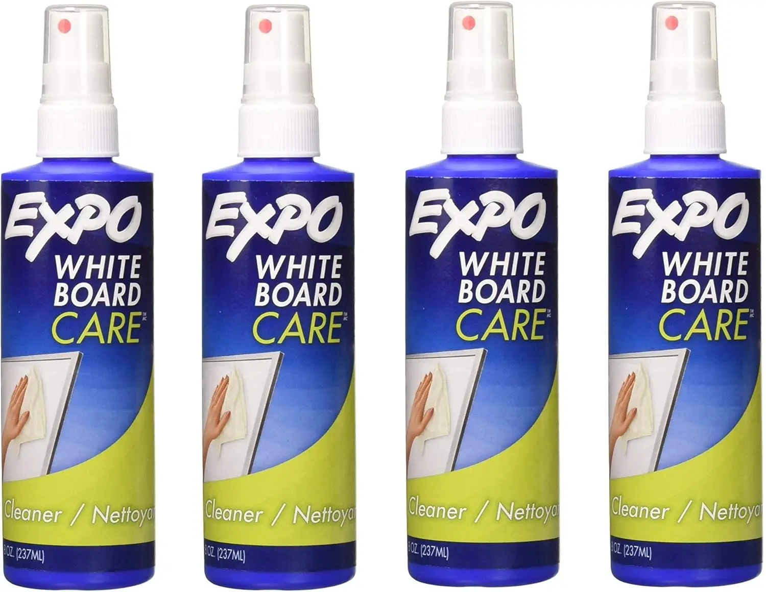 

Dry Erase Surface Cleaner 8oz Spray Bottle Set of 4 for Whiteboards, Classroom & Office