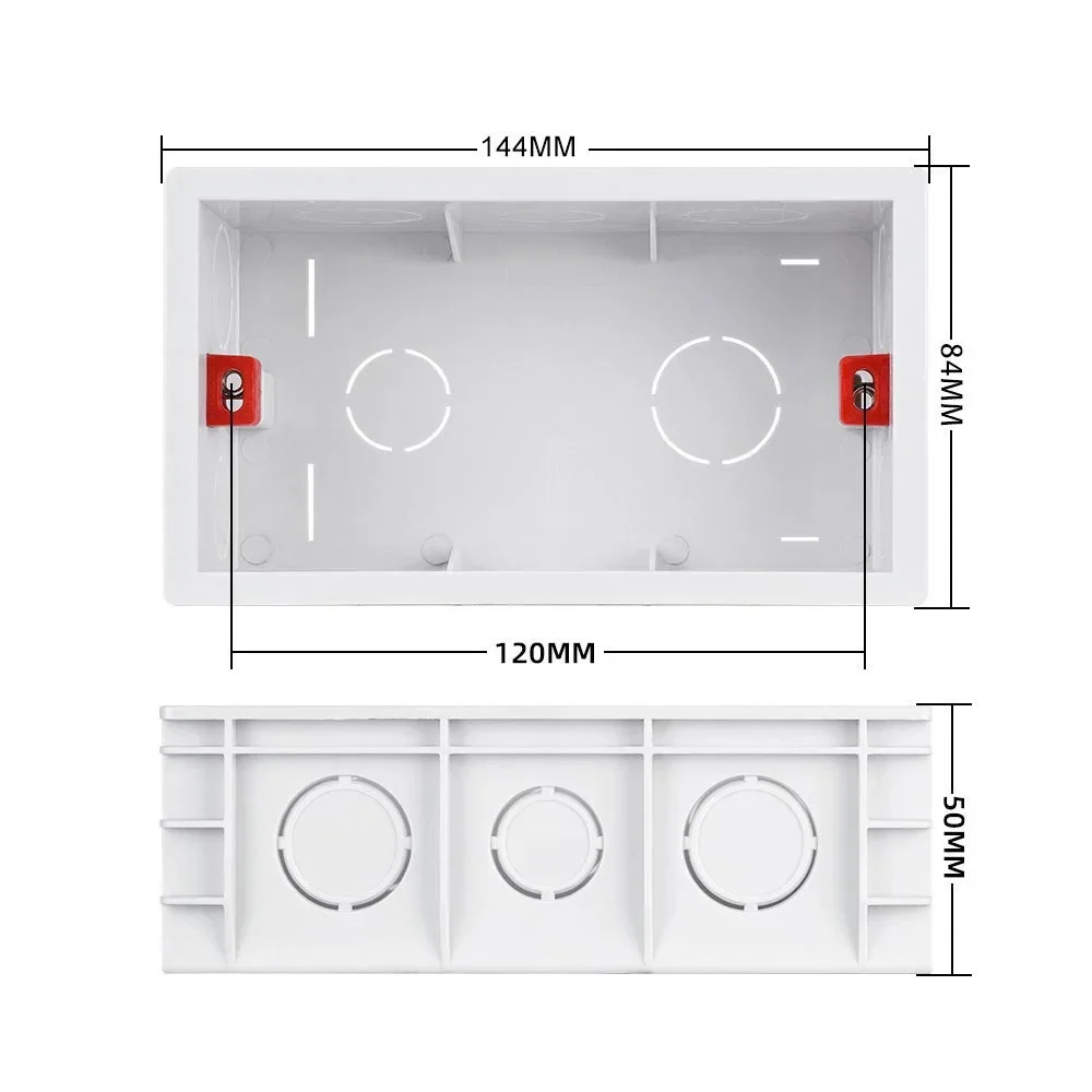 New Adjustable Wall Mounting Box Internal Cassette White Back Box 144*84*50mm Junction Electrical Connection Hidden Intern Aingh