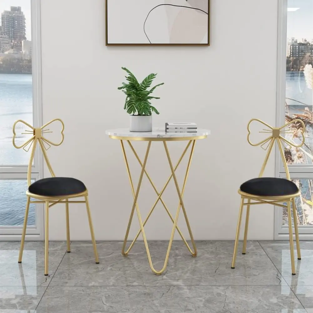 Modern Makeup Vanity Chair Stool,Cute Butterfly Stool Chair Ottoman Bench Metal Bench Legs Gold Dining Chair For Kitchen