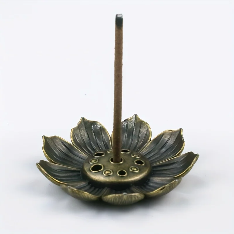 30pcs-Mini Incense Holder Alloy Lotus Incense Holder Lotus ;Porous Thread Incense Holder Home Buddhist Zen