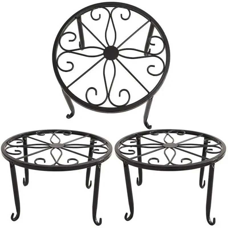 Iron Plant Stands with Saucer for Indoor and Outdoor Plants Flower Pot Planter Holder Flower Pot Stand