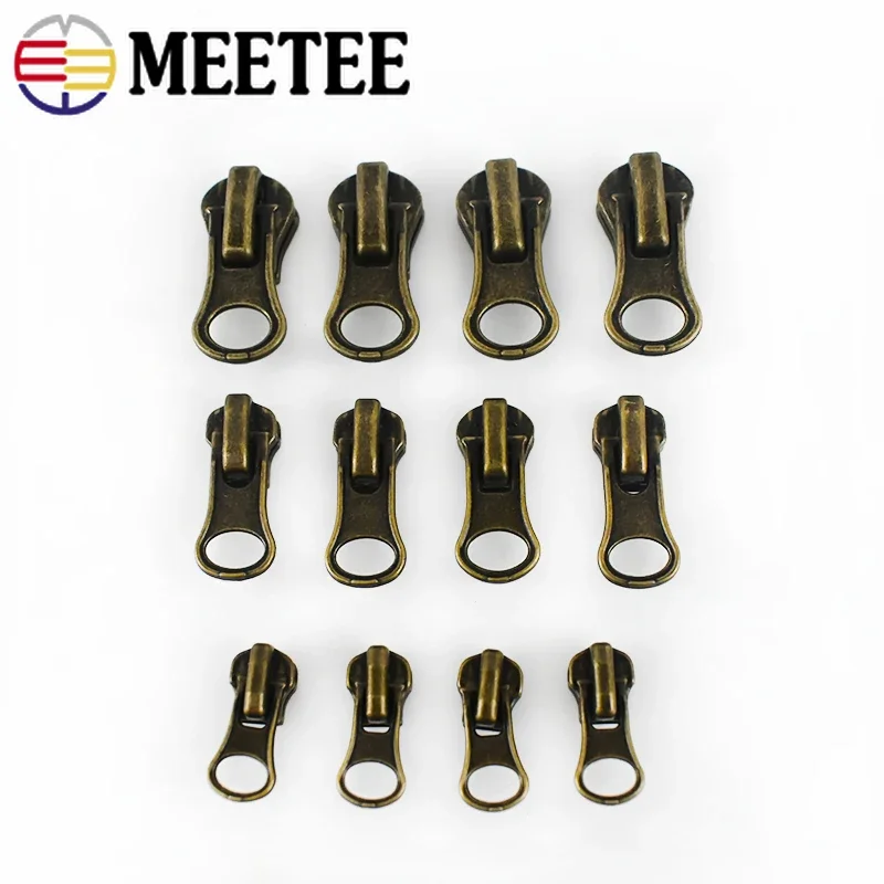 5/10Pcs 3# 5# 8# Zipper Slider For Metal Zippers Puller Bag Garment Decor Zips Head Repair Kit DIY Sewing Accessories