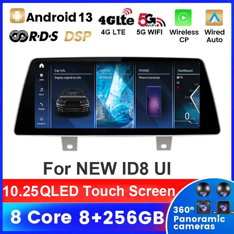 

10.25" Android 13 For BMW 5 Series G30 G31 G38 EVO 2018-2021 Auto Carplay Monitors Stereo Radio Multimedia Player Navigation GPS