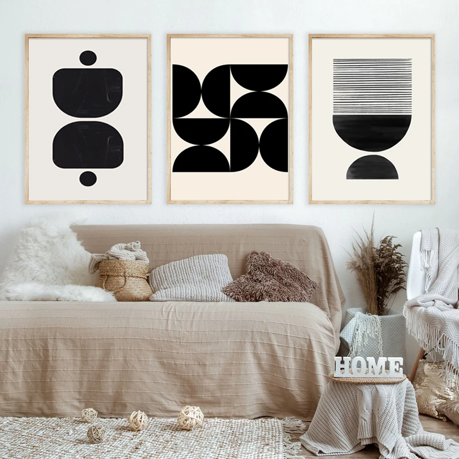 

Abstract Geometric Black White Posters Canvas Painting Wall Art Print Pictures for Bedroom Living Room Interior Home Decoration