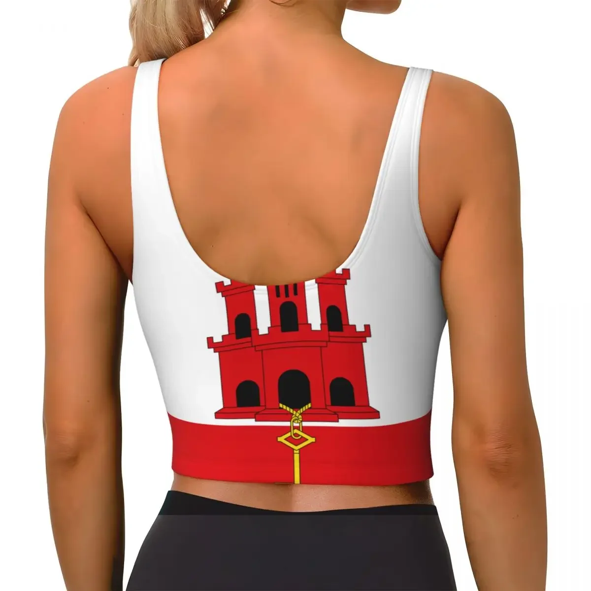 Базовые топы Gibraltar с флагом, женские сексуальные спортивные топы с v-образным вырезом для йоги и фитнеса Samba