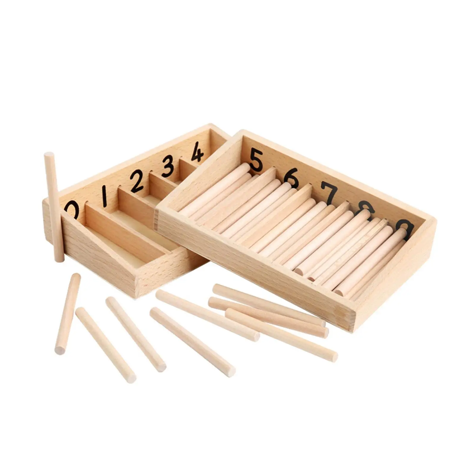 Montessori Spindle Box, material de matemática, pré-escolar clássico com 55 fusos, ferramenta de aprendizagem precoce para crianças de 3 a 6 anos