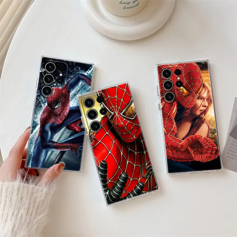 

Marvels Spiderman S25Ultra Clear Case For Samsung Galaxy S25 FE S24 S23 Ultra S20 S21 FE S22 Plus A56 A55 A36 A26 5G Phone Cover
