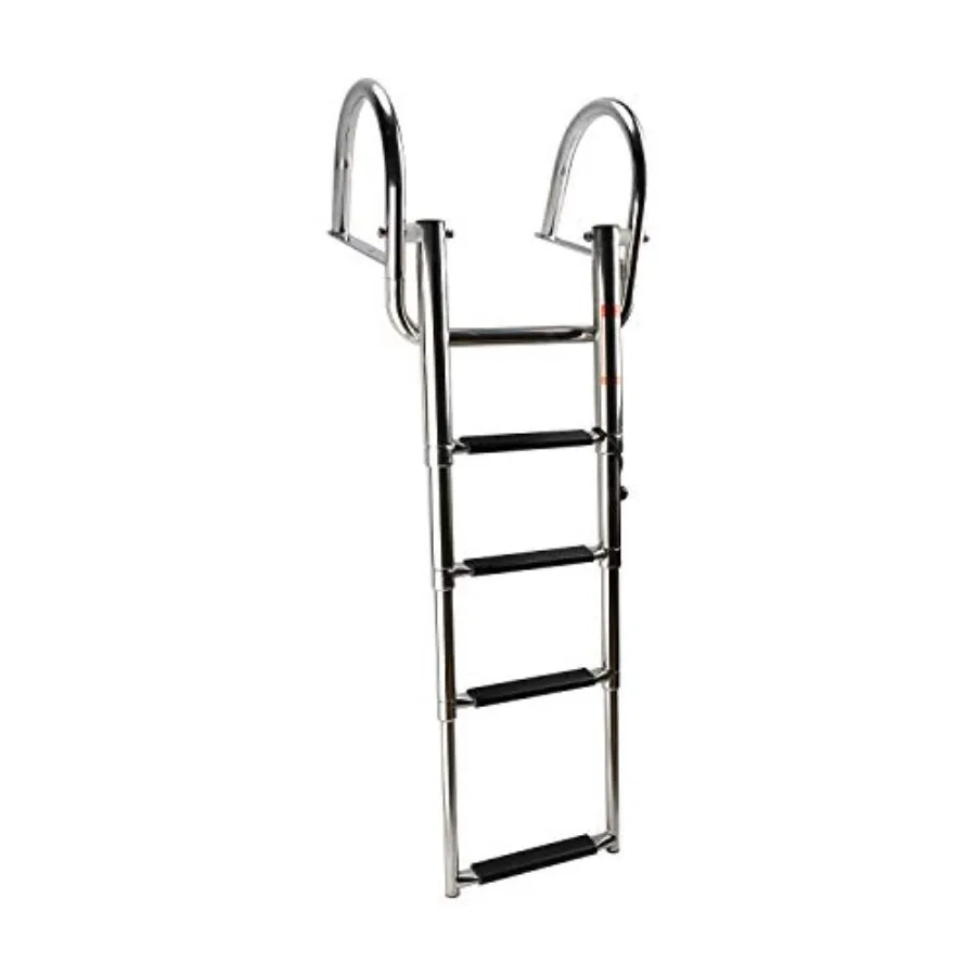 

Stainless Steel in-Board 4 Step Pontoon Boat Ladder Telescoping Swim Ladder Folding Dock Ladder for Marine Boat Yacht Swimming