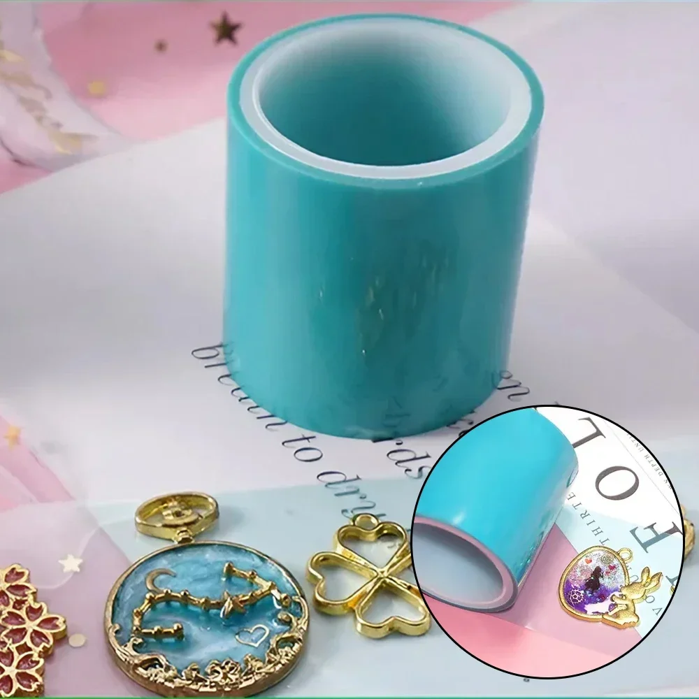 Blue Silicone UV Adhesive Crystal Drop Tape Non-marking for Handmade Jewelry Tools Metal Border Accessories
