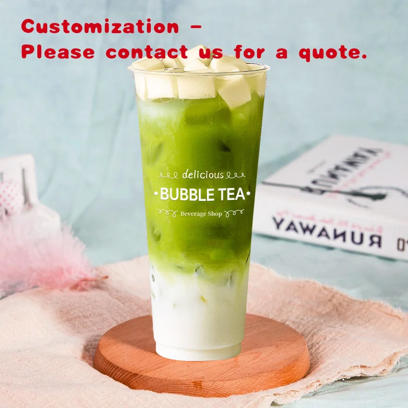 

custom.LOKYO Food Grade 16oz Cold Drink Disposable Pet Milk Tea Boba Plastic Cup with Custom