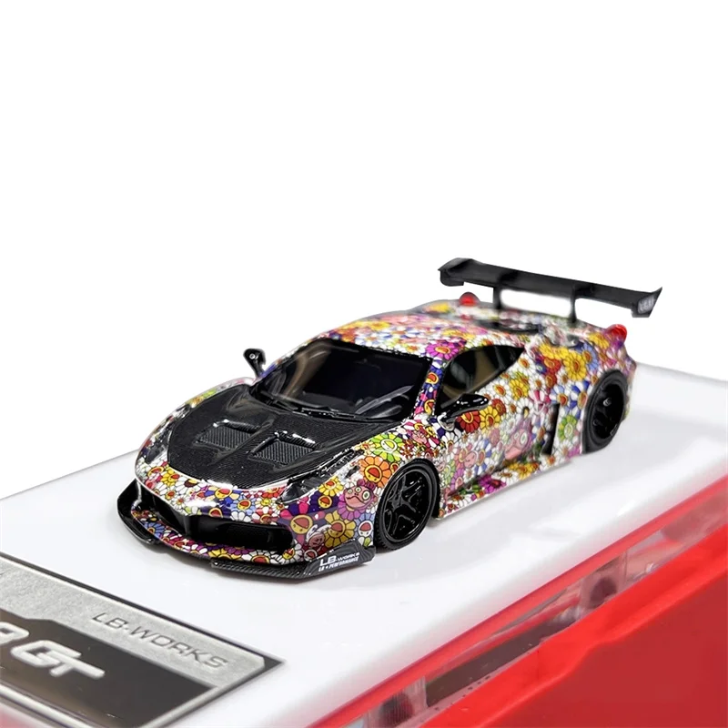 flame-1-64-lb-silhouette-works-458-gt-kiki-combat-greyresin-modele-de-vehicule-de-collection