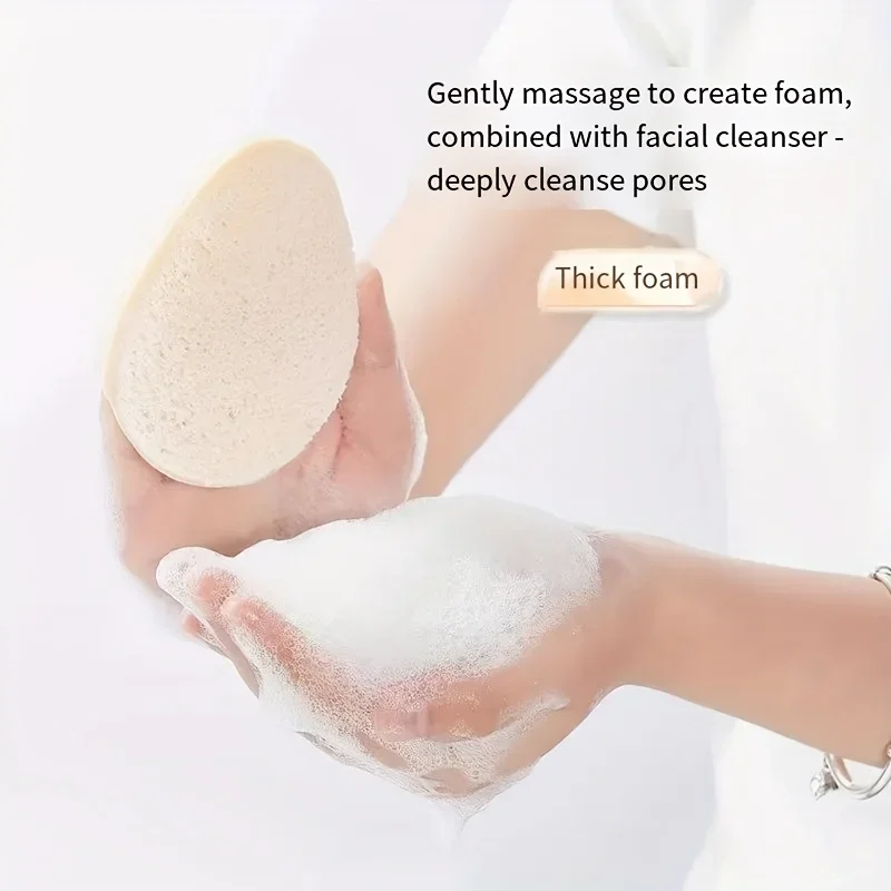 1PC ディープクレンジングフェイシャルスポンジ - 優しいメイク落とし、ソフトで無毒のフェイスクレンジングパッド、すべてのライトベージュタイプに対応