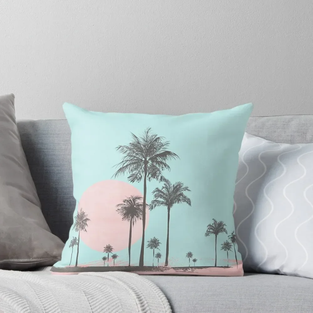 

Pastel colors tropical beach palm tree sunset Throw Pillow autumn decoration Pillows Aesthetic Rectangular Cushion Cover pillow