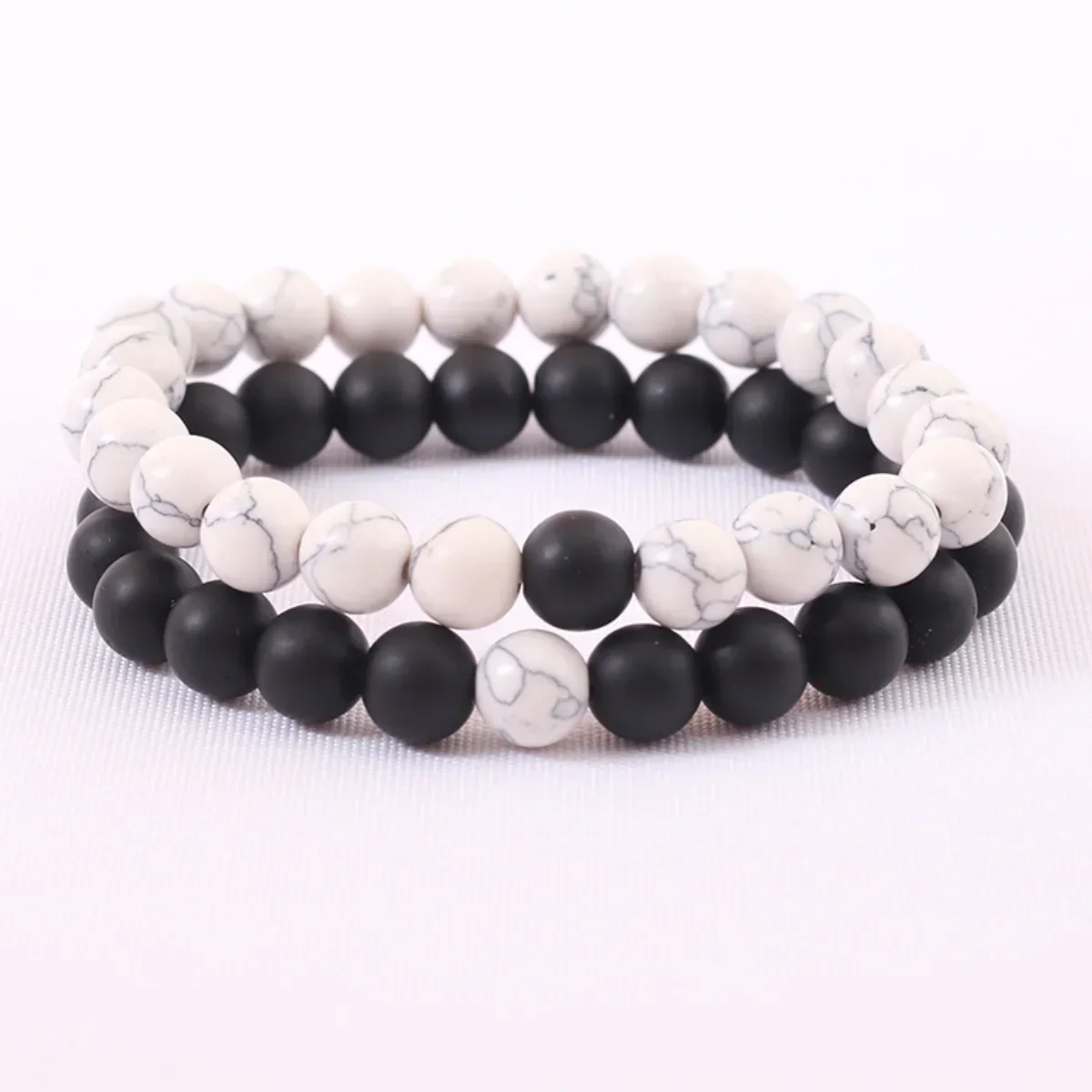 

8mm Round White Blue Turquoise Malachites Black Gray Weathered Agate Tiger Eye Beaded Bracelet Natural Stone Girl Jewelry Making