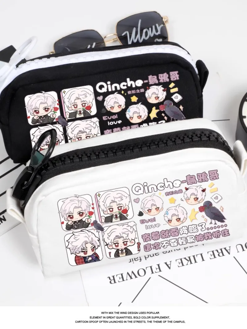 

Anime Game Love and Deepspace Cosplay Sylus Cartoon Canvas Student Flip Pen Bag Pencil Case Stationery Gifts