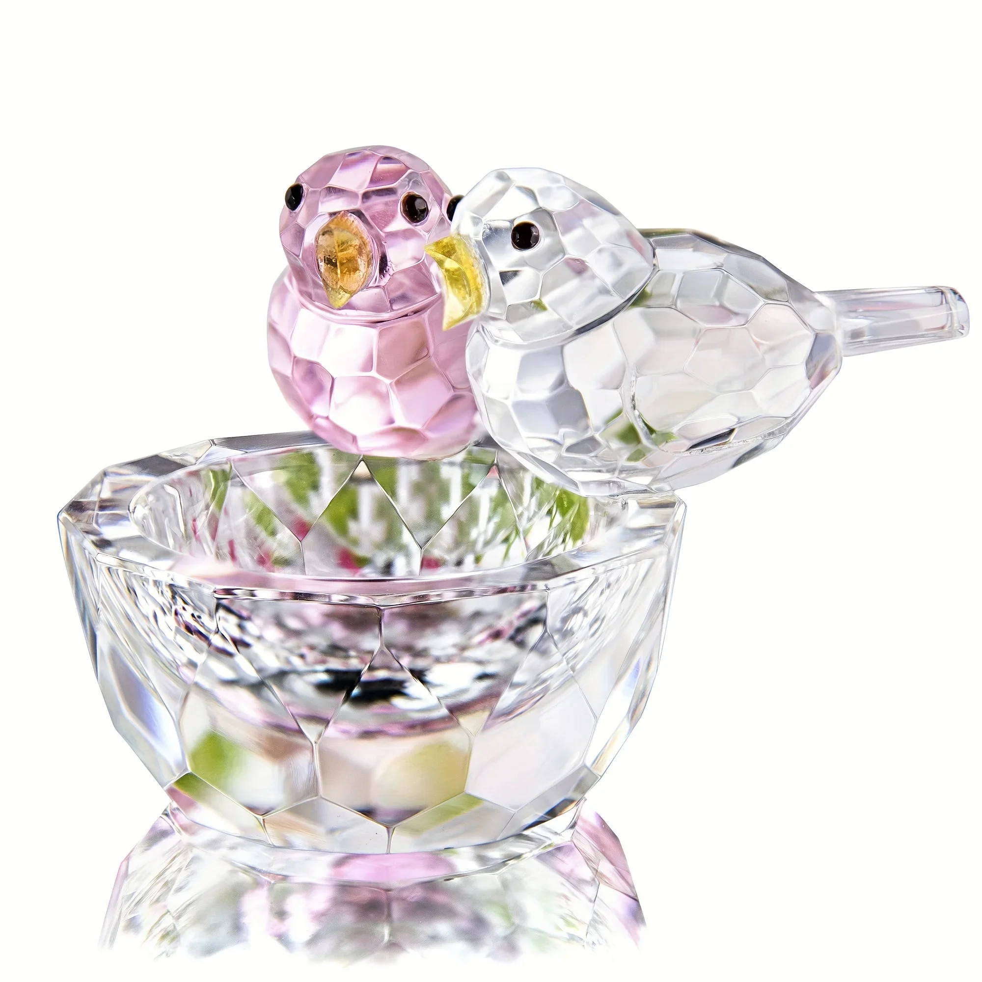 1pc Crystal Bird Figurine, Collectible Art Glass Animal Figurines Table Home Decor