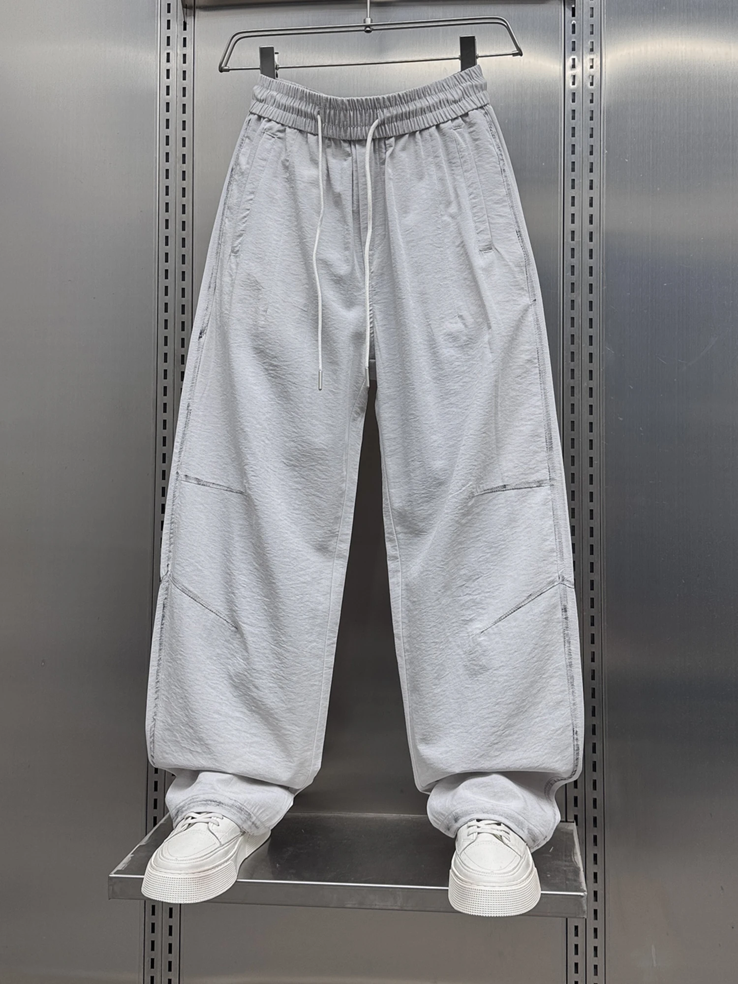 2025 Summer New Cotton and Linen Drape Straight Casual Pants Men's Fashion Trend Ins Handsome Youth Versatile Trousers