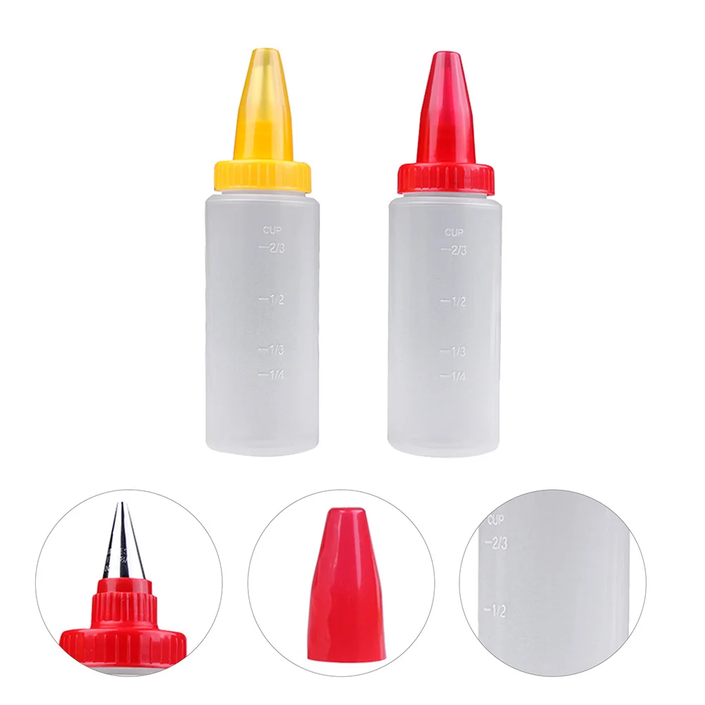 

2pcs Cake Piping Bottle Diy Decorating Supply Baking Icing Tool Set Fine Quality Long Lasting Wear Resistant Use For Cupcakes