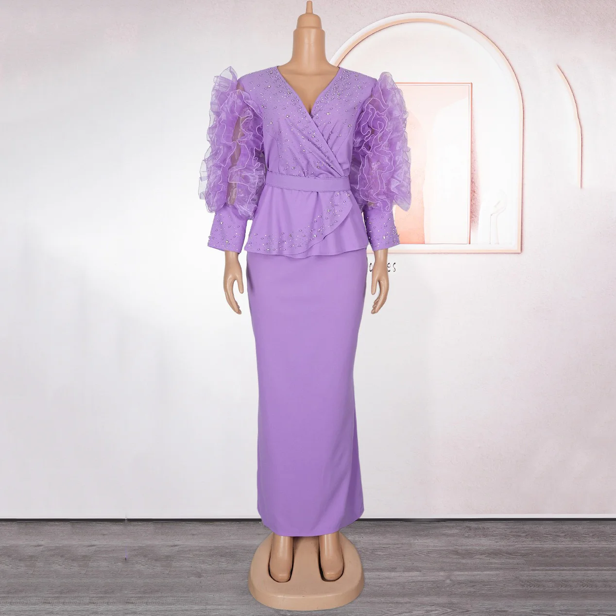 

Luxury Dresses for Women 2025 New V Neck Diamond Ruffles Fashion Turkey Dashki Ankara Female Birthday Party Wedding Robes Dress