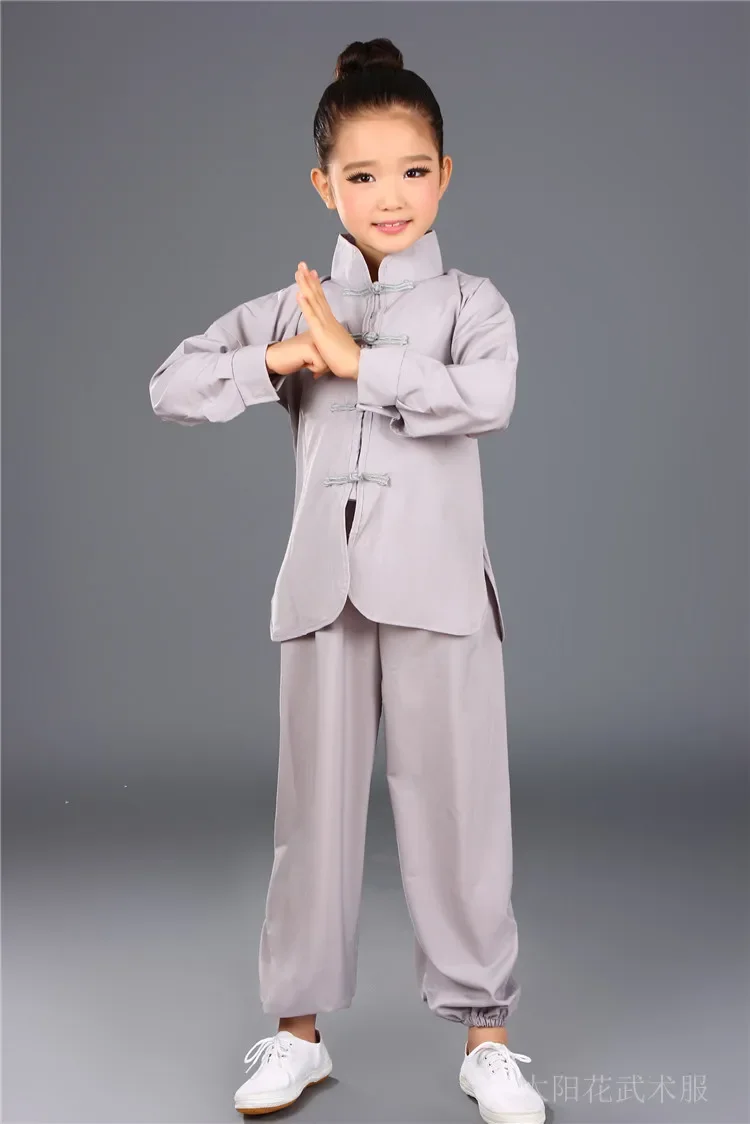 Kinderen Vechtsport Kleding Martial Arts Meisjes Jongens Kung Fu Tai Chi Lange Mouwen Kinderen Performance Fu Qingcang