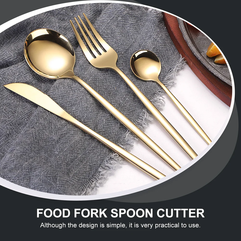 

12pcs Dinner Forks Spoons Set Stainless Steel Kitchenware Silverware Steak Tableware Western Easy Clean Home