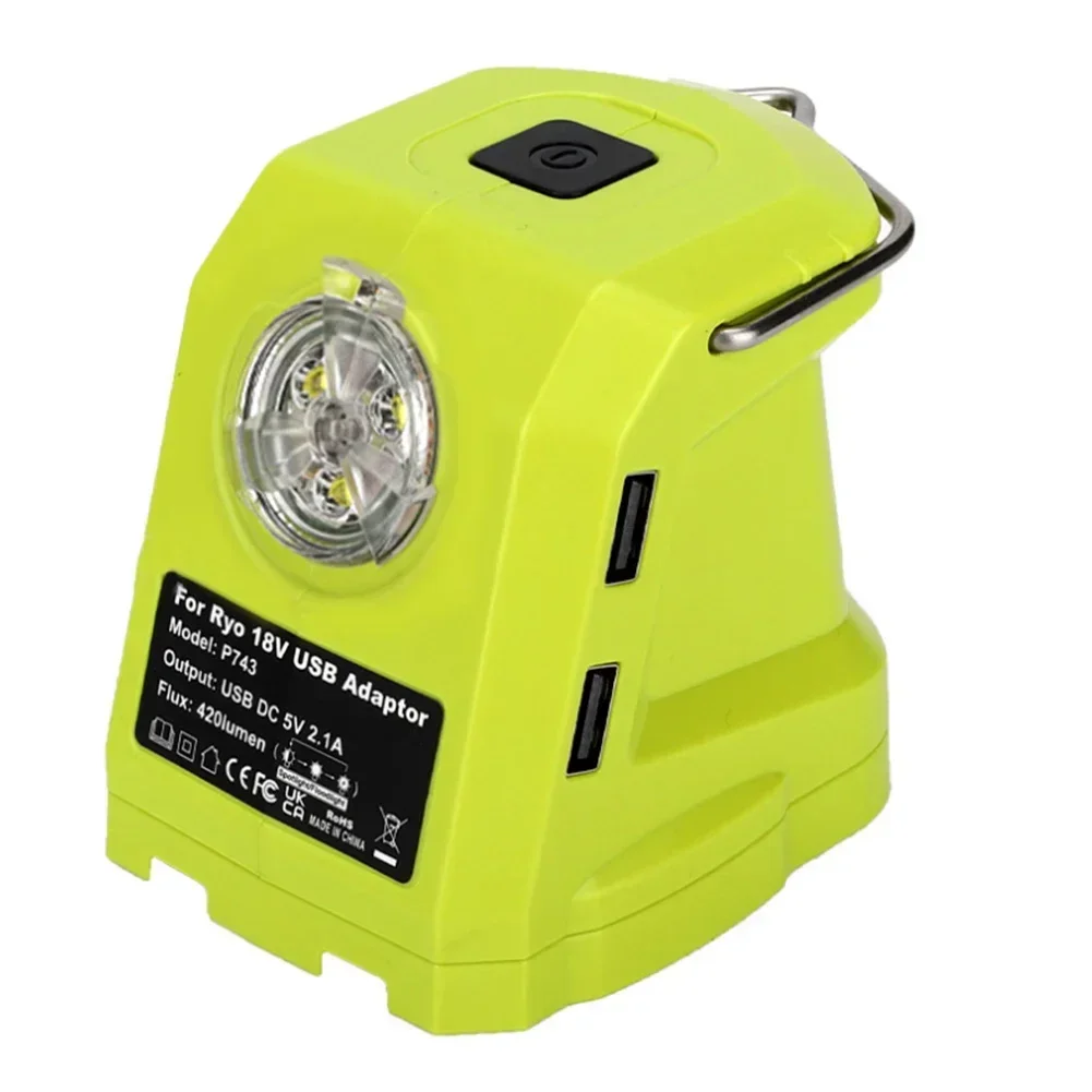 

For RYOBI 14.4V/18V Lion Battery Dual USB Converter Port With LED Light Lithium Battery Adapter Power Tool Accessories